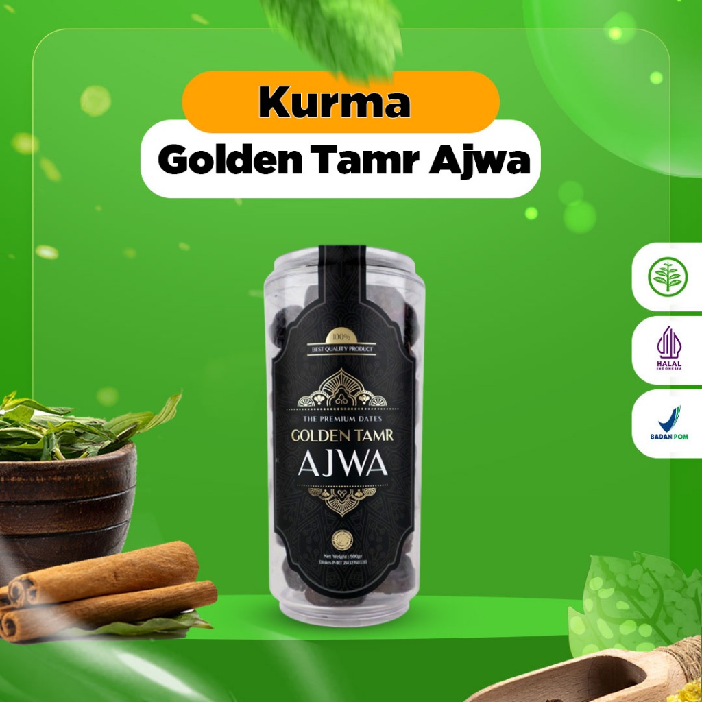 

KURMA AJWA ORIGINAL GOLDEN TAMR AJWA - Kurma Golden Ajwa 500gr