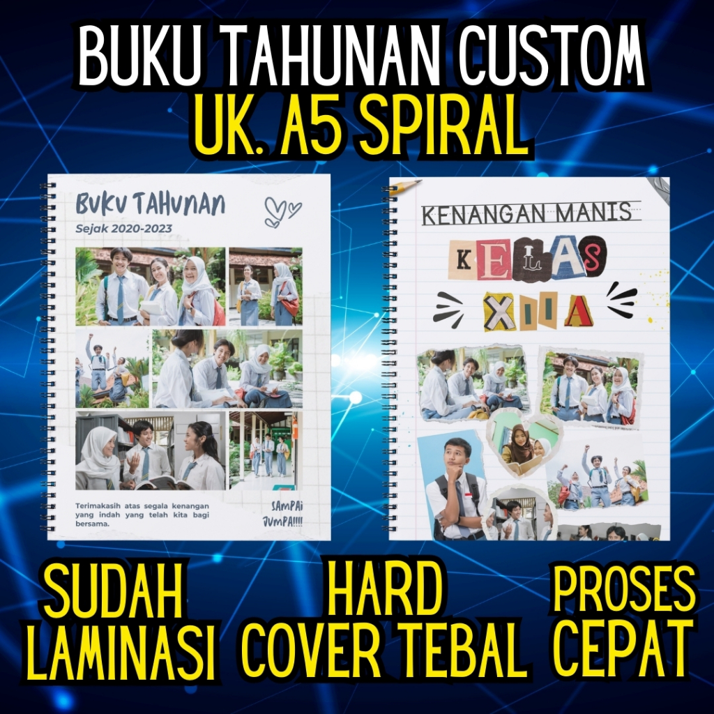 

Buku Tahunan spiral hardcover ukuran A5