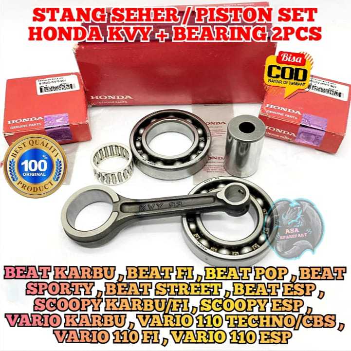 STANG PISTON KVY + BERING ASLI ORIGINAL MOTOR HONDA BEAT KARBU ,BEAT FI injeksi ,BEAT POP ,BEAT STRE