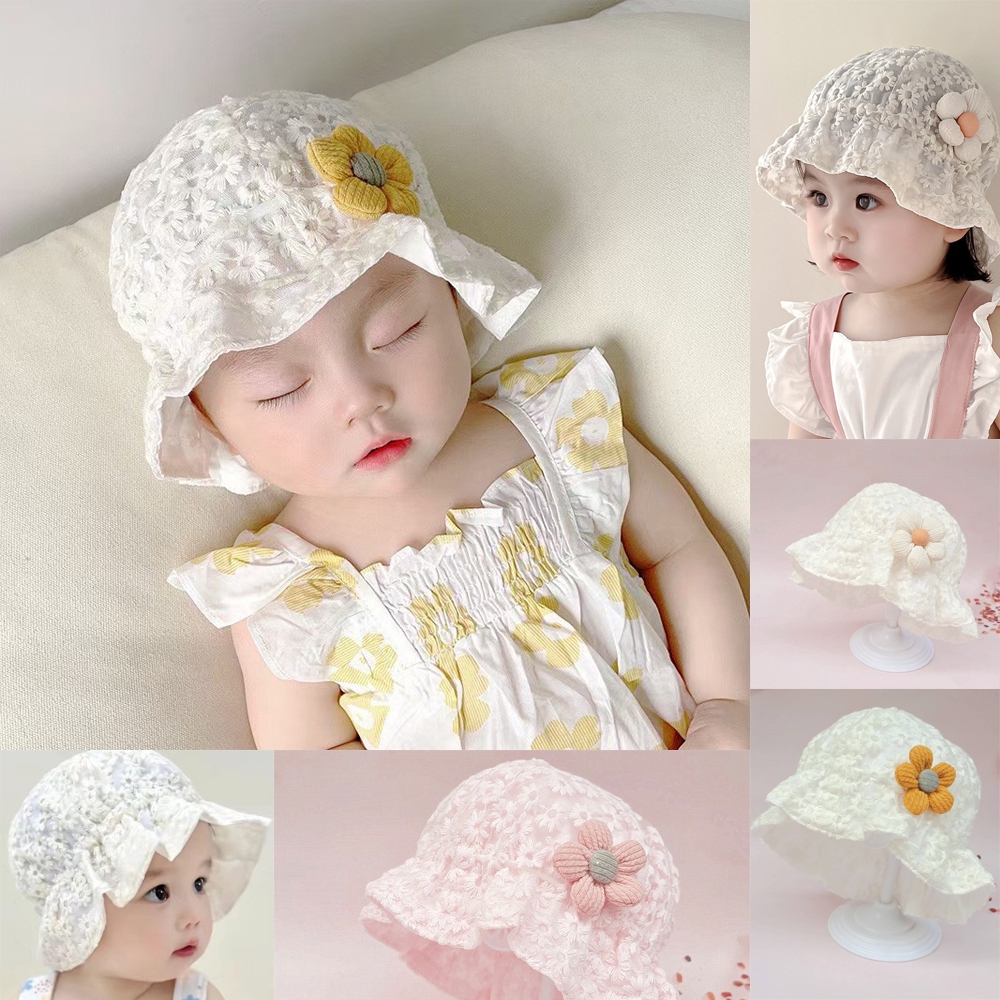 Topi Bayi Bordir Sun Hat Lucu – Topi Cantik Anak Perempuan 5 Bulan - 2 Tahun Import Instagramable