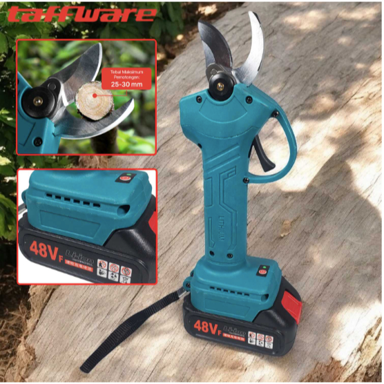 Mesin Gunting Ranting Pohon Taman Elektrik Pruning Shear Scissors 48Vf Tukang Kebun Bunga