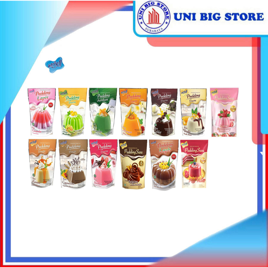 

NUTRIJELL Tepung Puding Susu Santan ANEKA RASA Pudding Lapis Mangga Coklat Caramel Strawberry