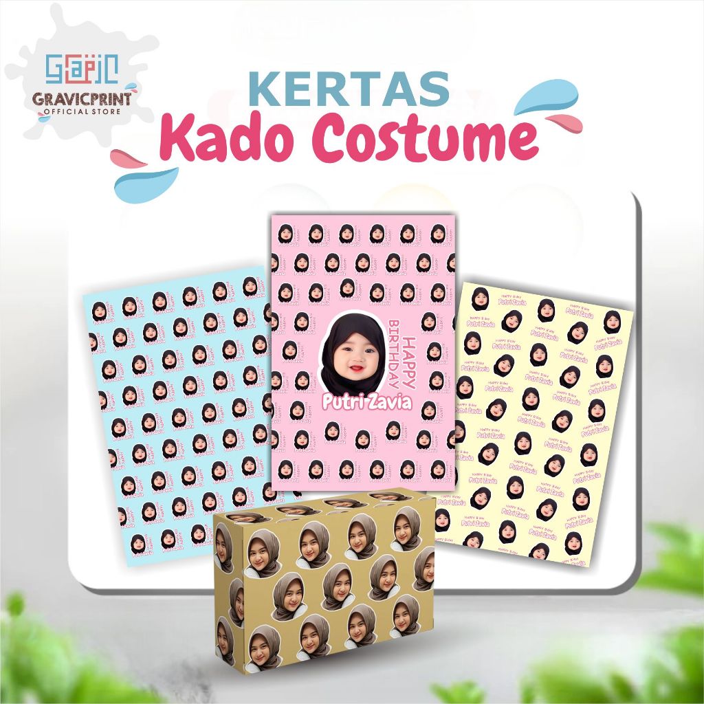 

KERTAS KADO CUSTOM | Motif Wajah Custom | bungkus kado | cetak gift paper viral