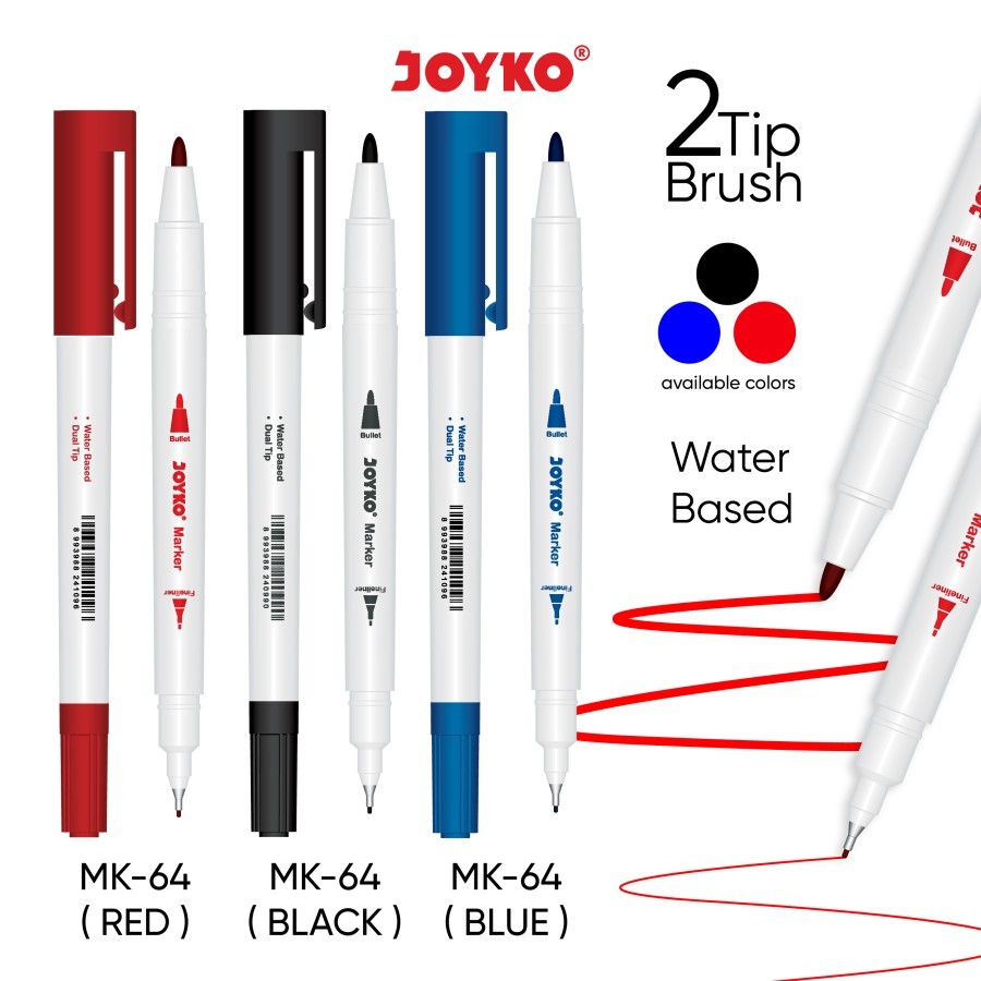 

Joyko MK-64 Dual Tip, Spidol dan Pen / Color Marker Penanda 2 Fungsi