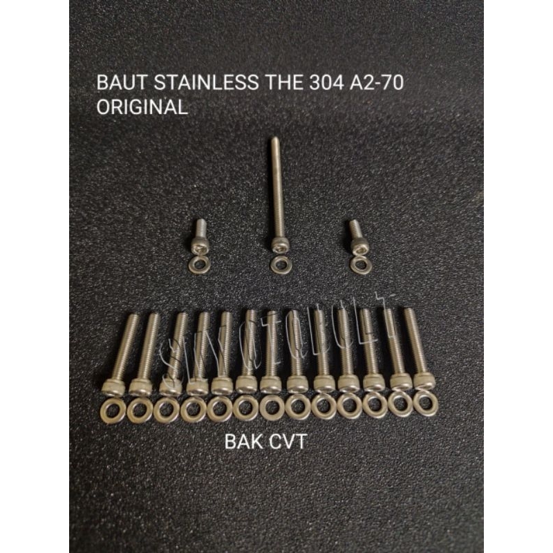 BAUT STAINLESS L/T8 BLOK BAK CVT BEAT SCOOPY BEAT FI STATER KASAR 2012-2015 SS304 A2-70 ORIGINAL