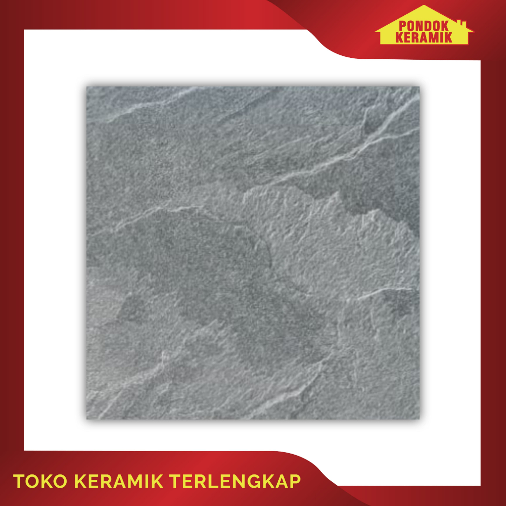 Keramik Lantai Teras Aversa 50x50  Santos Hitam Kasar Matt