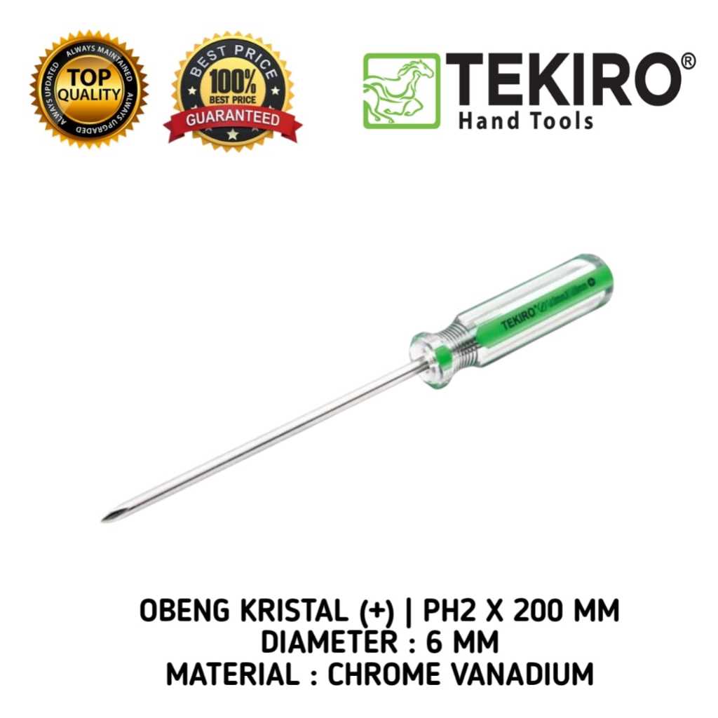 Tekiro Obeng In Line Kristal + PH2 6 mm Tekiro Obeng Kristal Plus + 6 X 200 mm PH2 PH 2