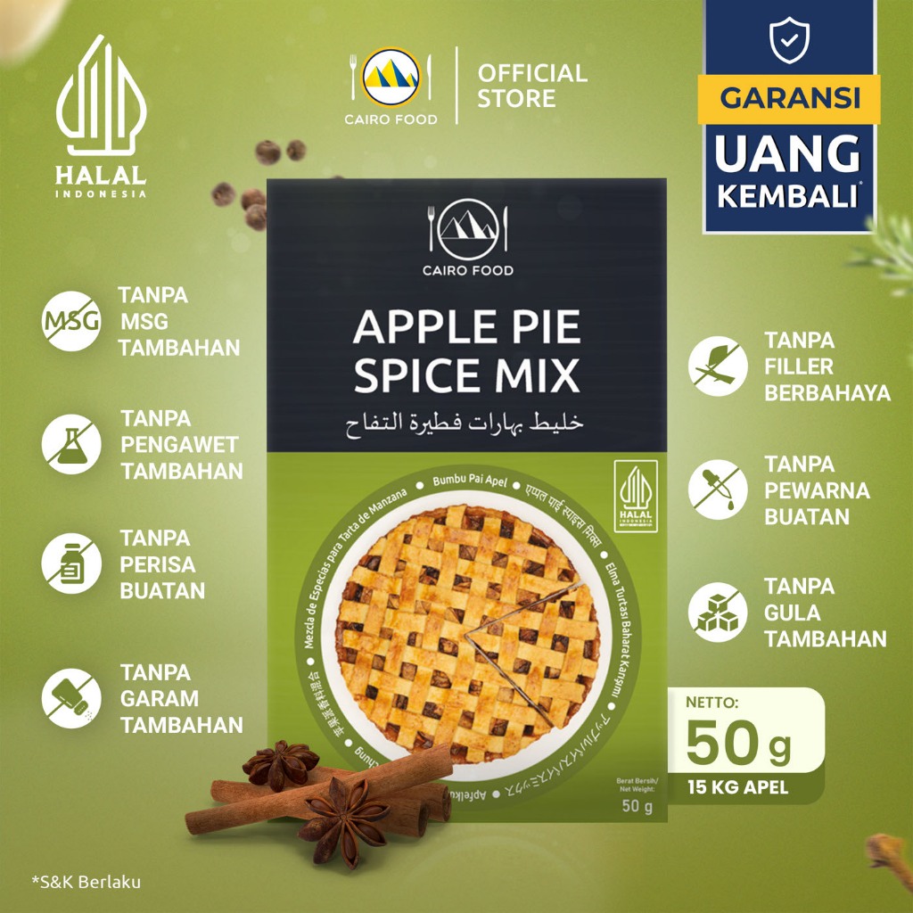 

Apple Pie Spice Mix Sehat – Tanpa MSG, 100% Rempah Murni | Cairo Food