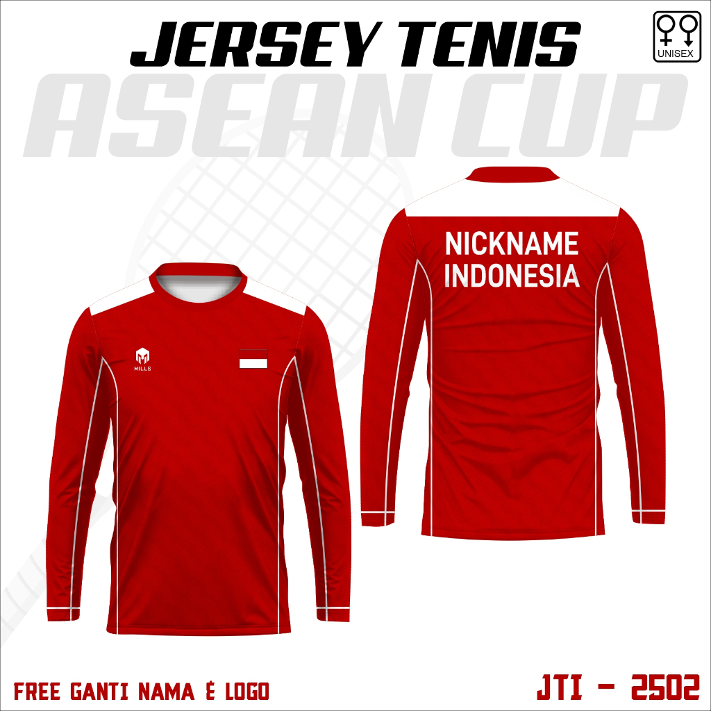 Jersey olahraga tennis lapangan baju tenis asean cup