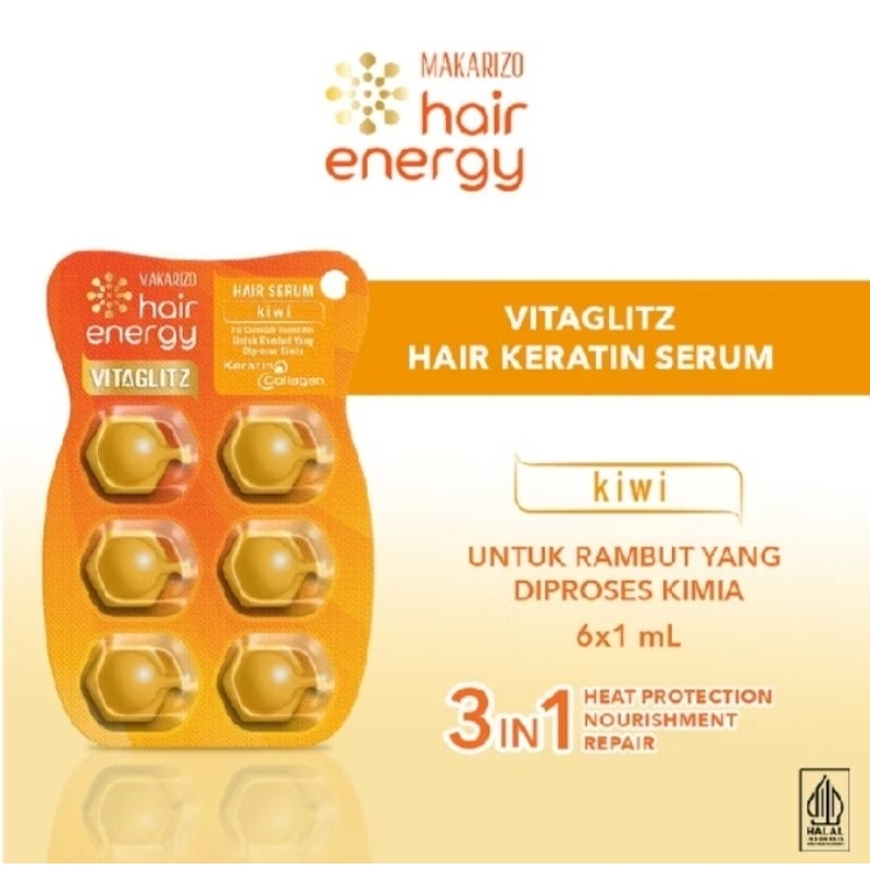 Makarizo keratin hair serum KIWI 6x1 ml/ORI