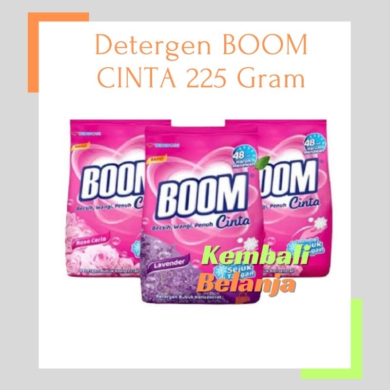 Detergen Bubuk BOOM 225 Gram/ Deterjen Boom 5000/ Boom Lavender/ Sabun Detergen/ Detergen Boom Cinta