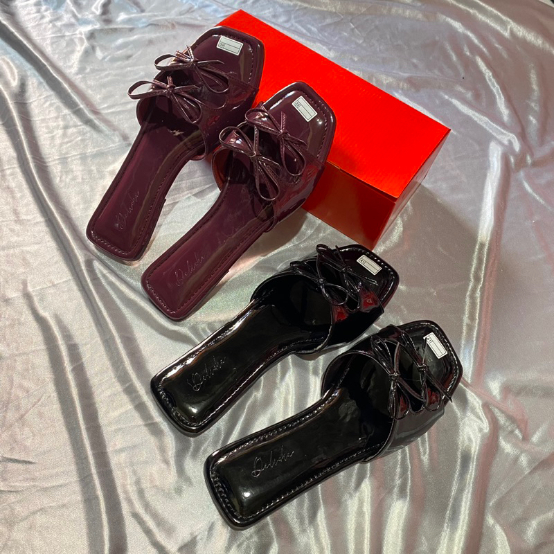 DELISHA SENDAL FLAT TEPLEK PITA / SENDAL WANITA