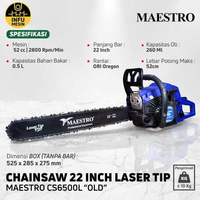 CHAINSAW MAESTRO 6500 L OLD GERGAJI MESIN 22"