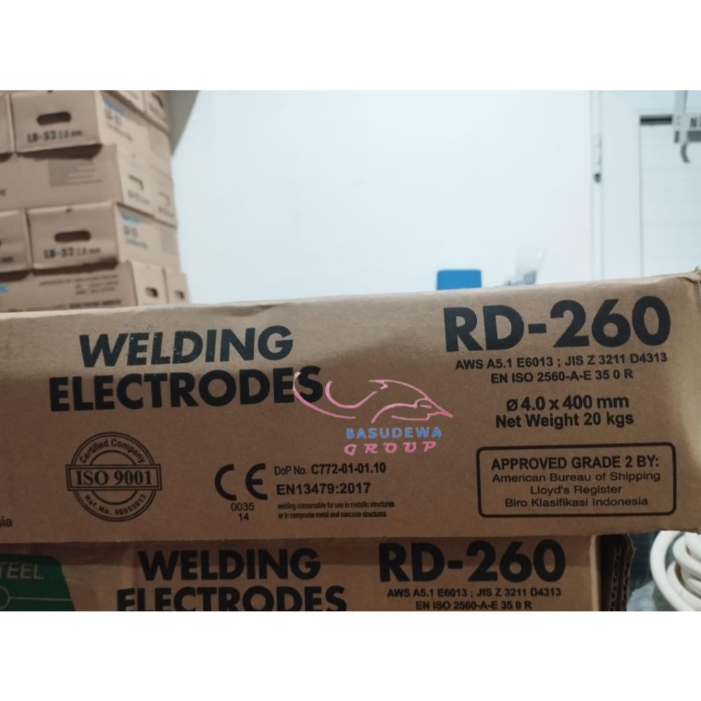 KAWAT LAS RD-260 4mm x 400mm (5KG) / KAWAT LAS RD 260 4mm PER 5KG