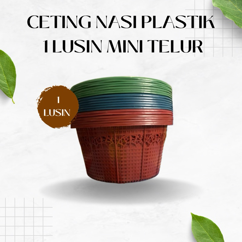 (1 LUSIN) Ceting nasi plastik/wakul nasi plastik ukuran mini telur/ ceting plastik murah