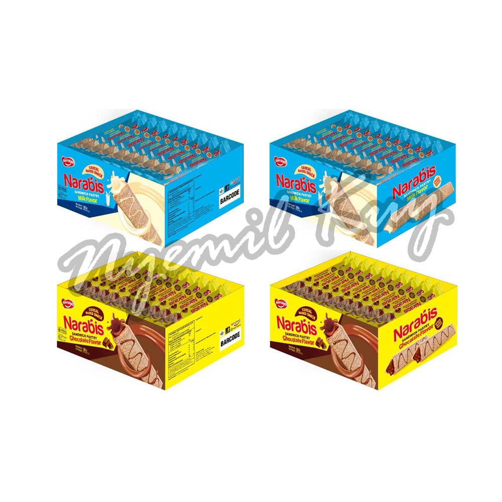 

[BOX] Naraya Narabis Sandwich Pastry Chocolate Milk - Narabis Sandwich Pastry - Naraya Cereal Based Snack 360g