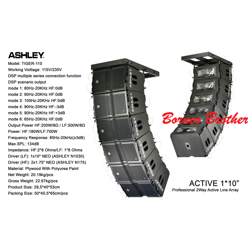 Ashley TIGER-110 Original Speaker Line Array Aktif 10" Neodymium