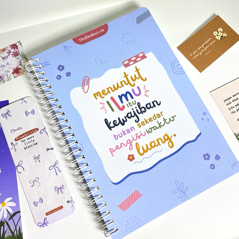 

Menuntut Ilmu | Custom Notebook Spiral | Hardcover | Softcover | Hadiah Muslimah