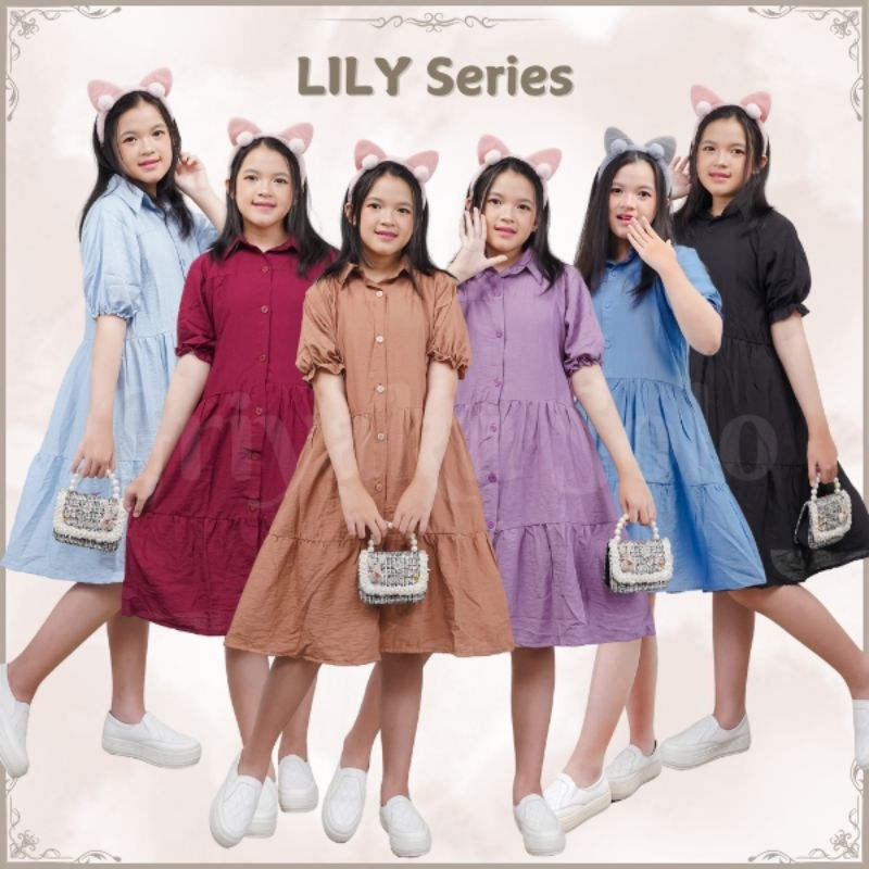 Casual Midi Dress Anak Perempuan Remaja Tanggung Teenager Kids Daily Terbaru Kekinian