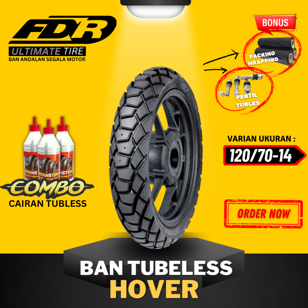 [READY COD] BAN FDR TUBELESS HOVER RING 14 / BAN LUAR FDR HOVER RING 14 ( 120/70-14 ) BAN MOTOR VARI