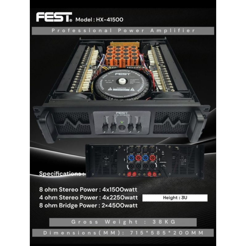 jual POWER FEST HX-41500 AMPLI AMPLIFIER  POWER FEST KX41500