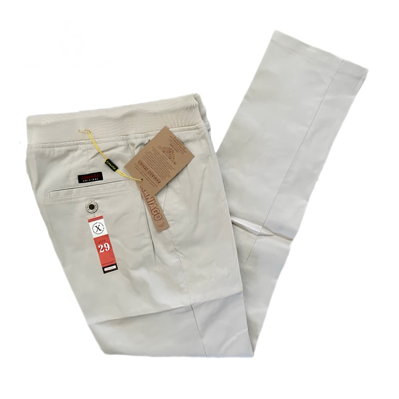 Celana Chino Pria Pinggang Karet Ukuran 27-32 Xaniago Original