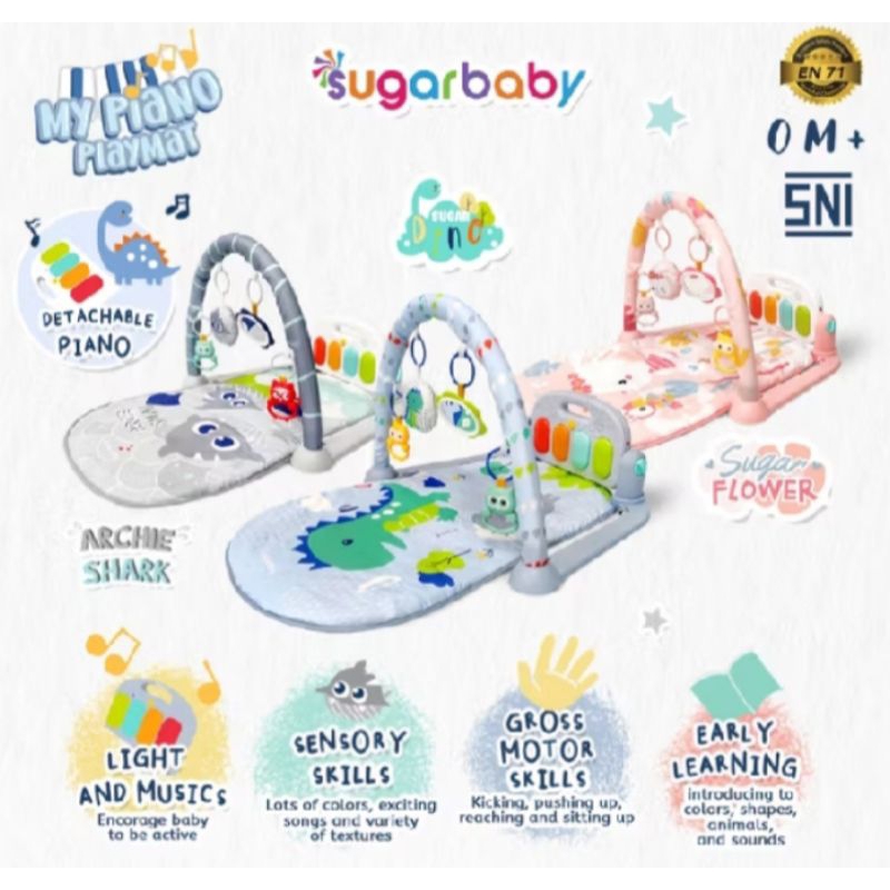 Sugar Baby My Piano Playmat Baby Gym Mainan Playmat Gym Bayi - Sugar Baby All in 1 Piano Playmat Pla