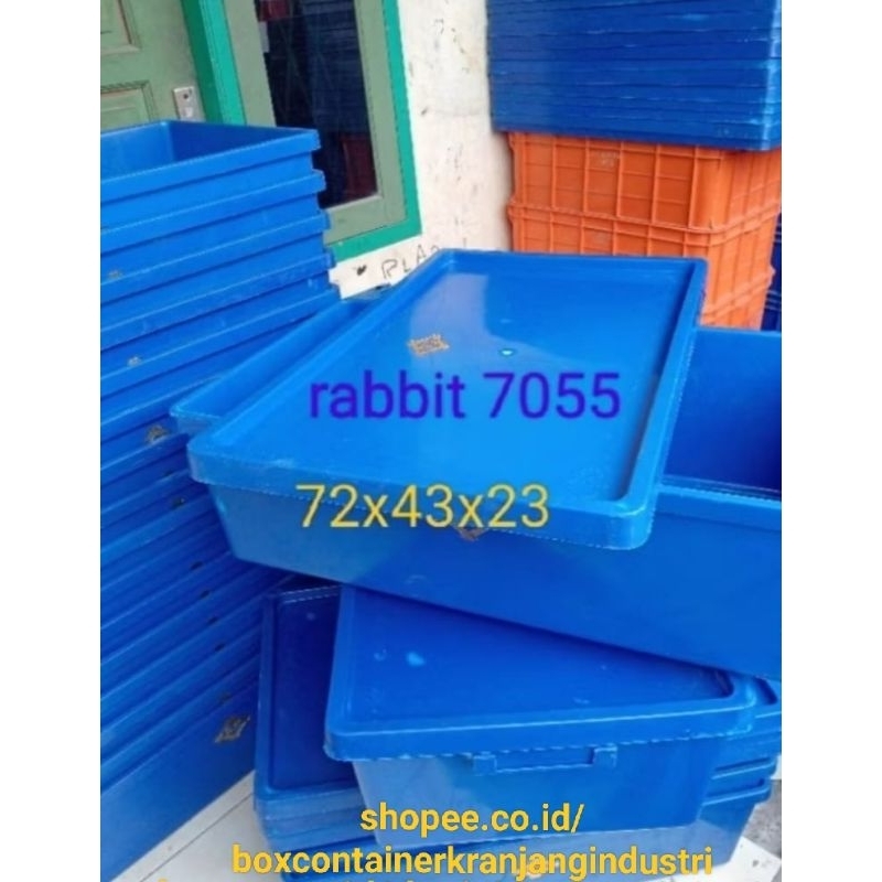 box container rabbit 7055 di  lengkapi tutup/ box plastik industri serbaguna' bekas