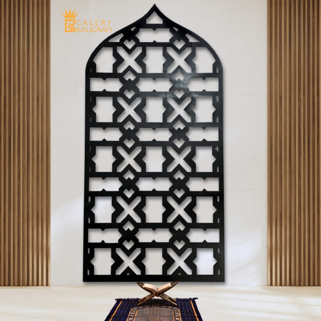 GK08-Galerykaligrafi Mihrab Kubah Hiasan Dinding Ornamen Krawangan Dekorasi Ruangan Mushola Rumah