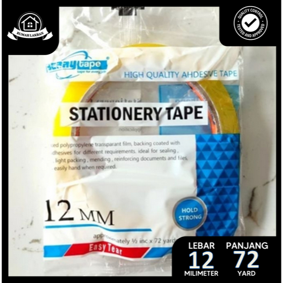 

Isolasi Bening / Easy Tear 12mm x 72 Yard - 1 Roll (Satuan) - Berry Tape