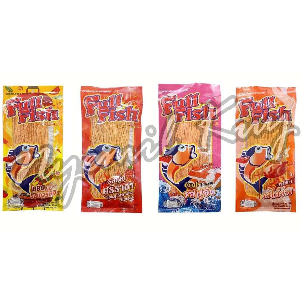 

RB FULLFISH Snack Ikan Rasa BBQ - Ikan Dried Fish Fillet Snack Rasa Chicken BBQ Crab Spicy Sriracha
