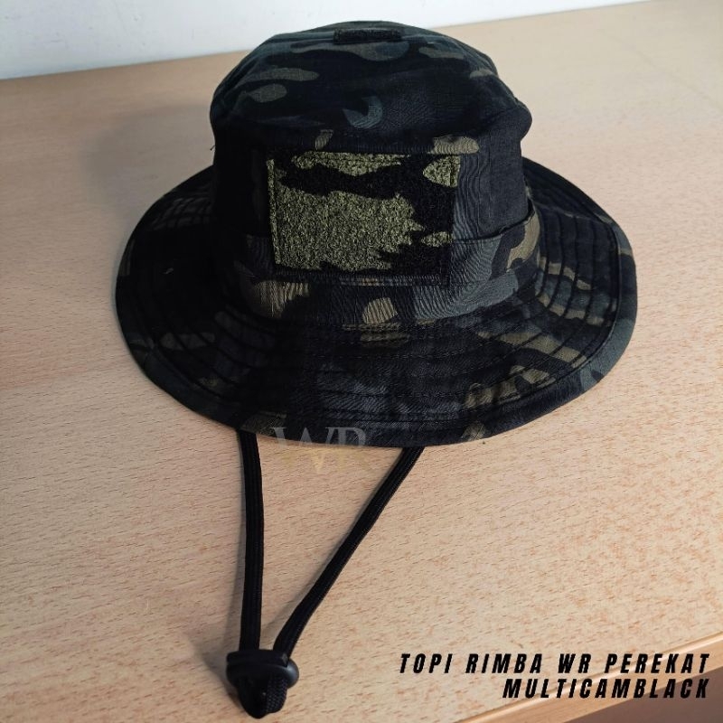 Topi Rimba Perekat Tactical MulticamBlack / Topi Rimba Loreng Brimob / Topi Rimba Loreng TNI / Topi 