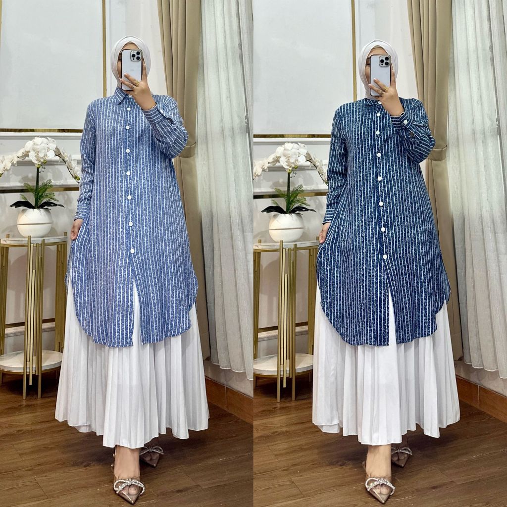 new set rok tunik  katun salur diamon