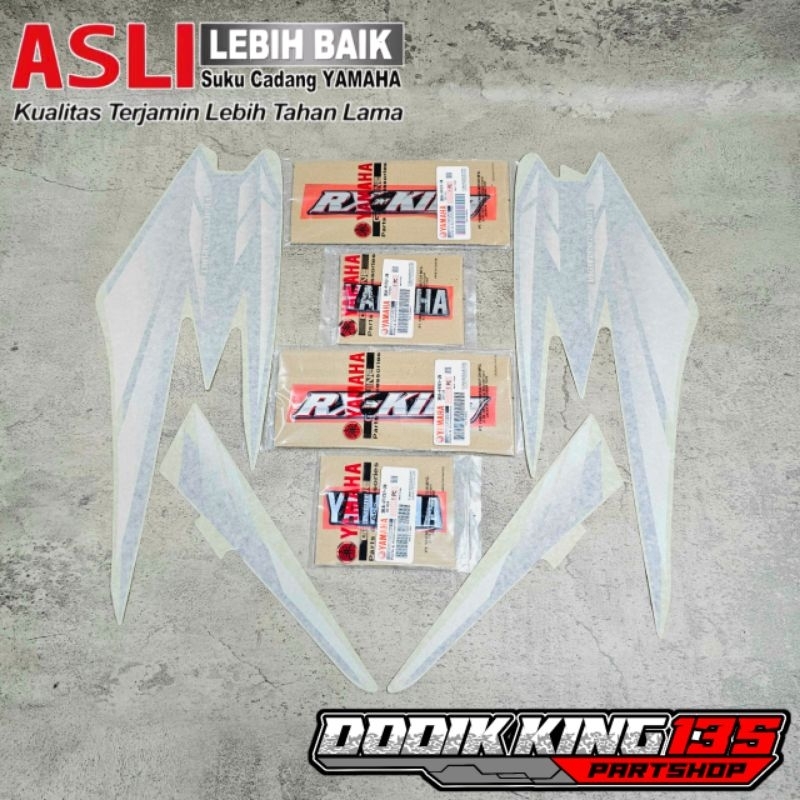 STRIPING + EMBLEM SET 1 UNIT MOTOR RX KING TAHUN 2002 WARNA GOLD LIMITID EDITION ORIGINAL YAMAHA GEN