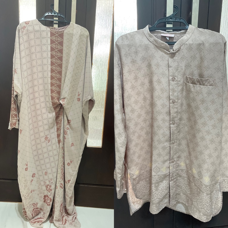 Ria Miranda Raya Couple Dress dan Koko Sarimbit Lebaran Preloved