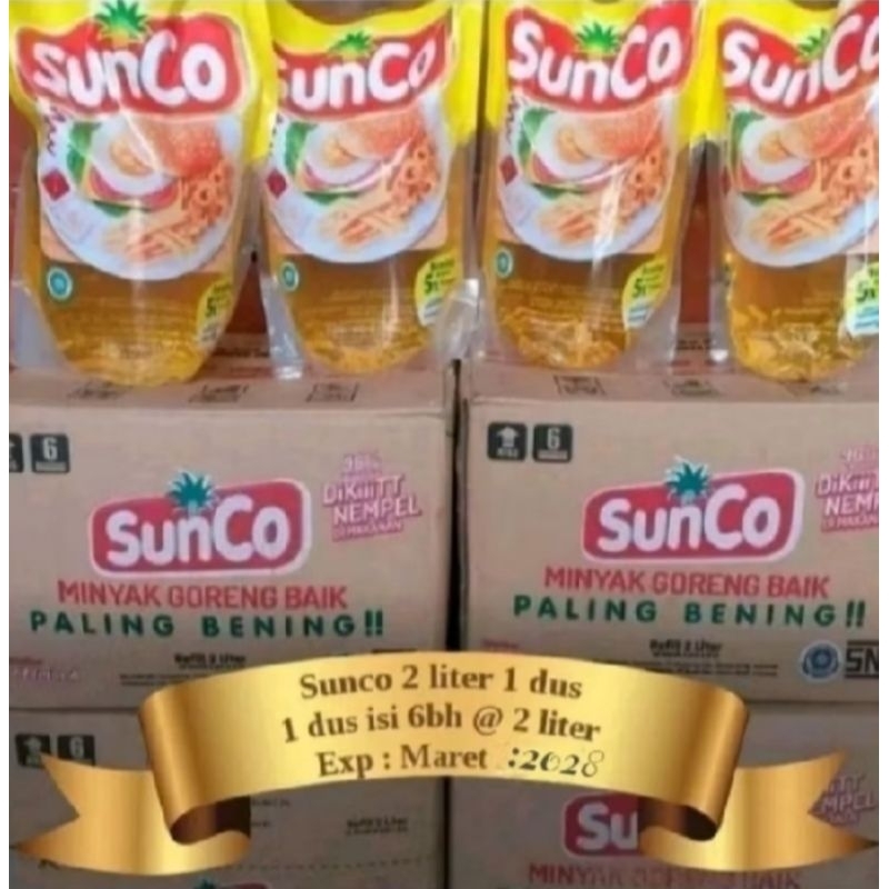 

MINYAK GORENG SUNCO 1 KARTON 2 LITER × 6 POUCH