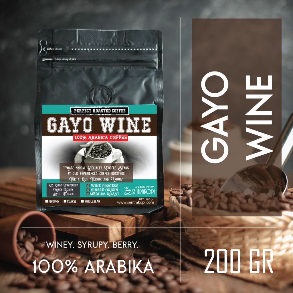 

Sentra Kopi Arabika Gayo Wine 200 Gram - Kopi Bubuk / Biji - Premium Aceh Gayo Arabica Coffee 200Gr