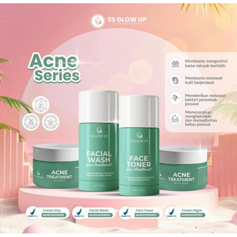 paket acne treatment berjerawat bpom ss glow up by sarah sartika