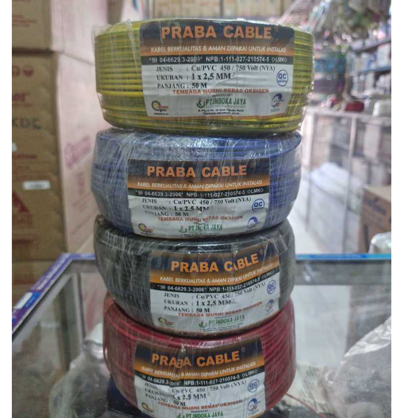 Kabel Praba NYA 1x2.5mm / Praba 1x1.5 mm Jual Meteran