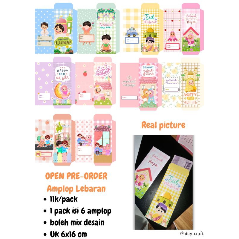 

MURAHH!! Amplop lebaran panjang desain karakter anak