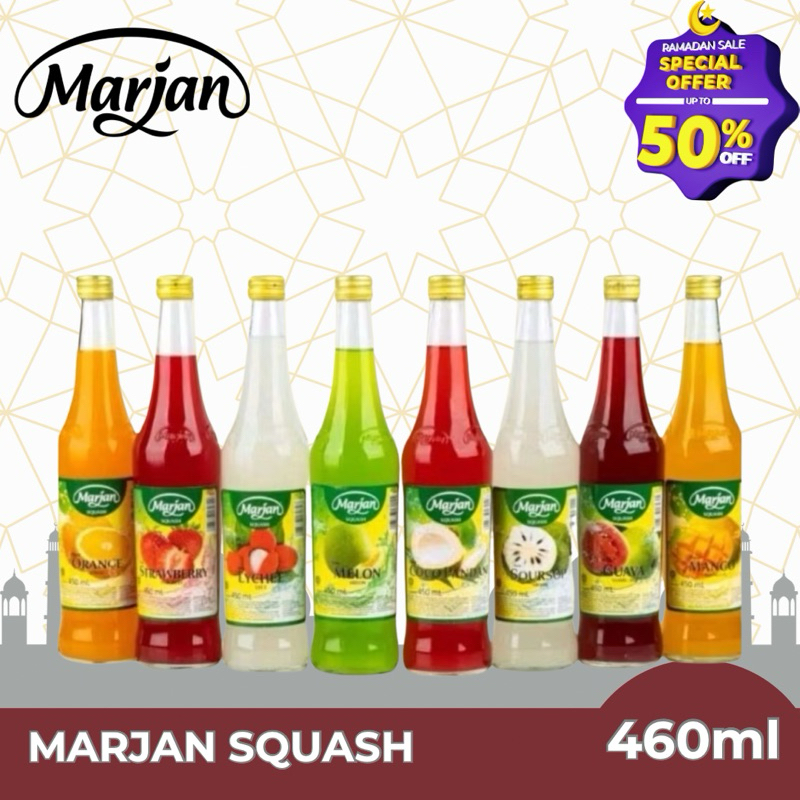 

Marjan Squash Sirup Sari Buah Jambu Mangga Melon Pineapple Sirsak Kemasan 450ml/425ml