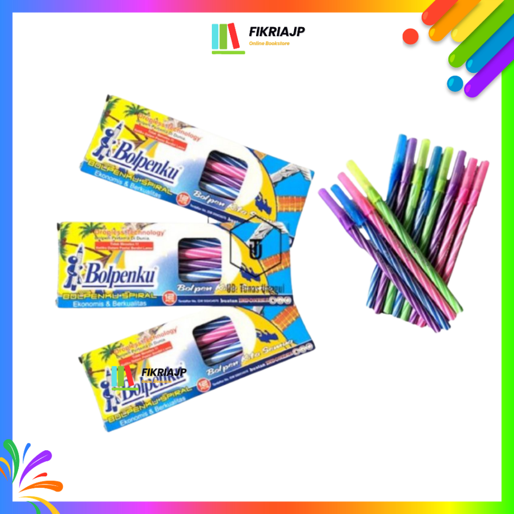 

Pulpen Bulpen Bolpen Lilin Ulir - Pack Isi 12 Pcs