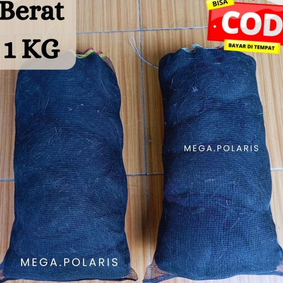 Media Ijuk Resapan 1 Kg Bonus Waring Media FIlter Air Ikan Aquarium