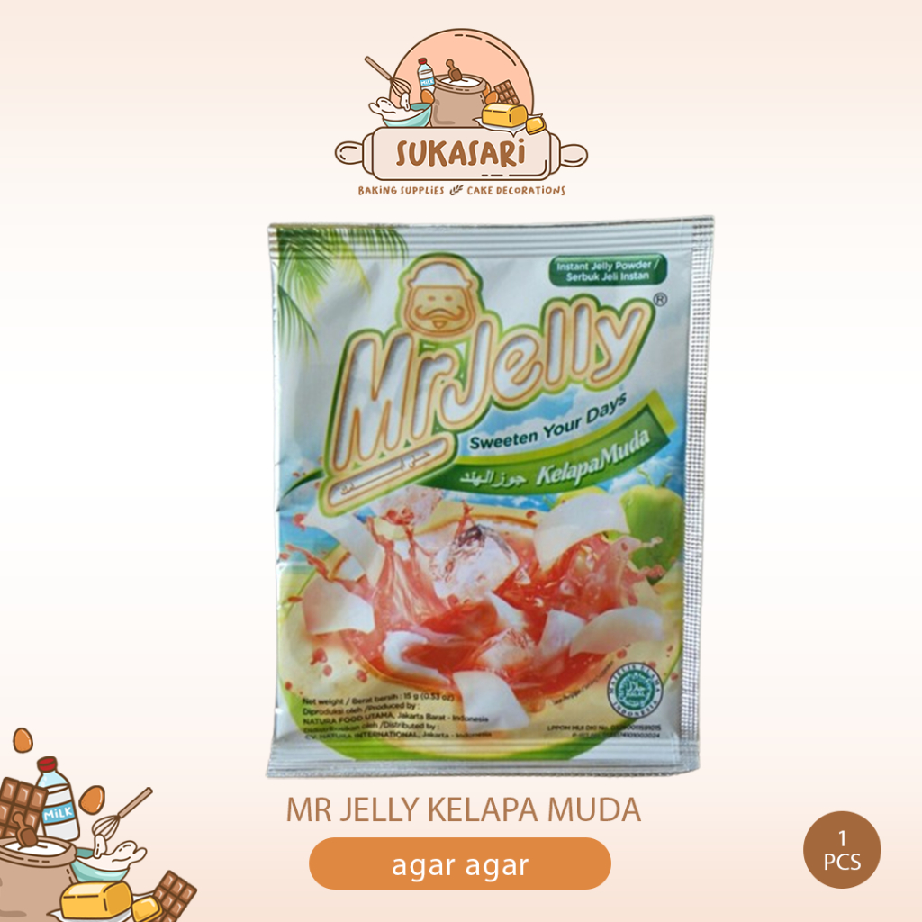 

Mr jelly Kelapa Muda 15gr agar agar tanpa rasa 1pcs