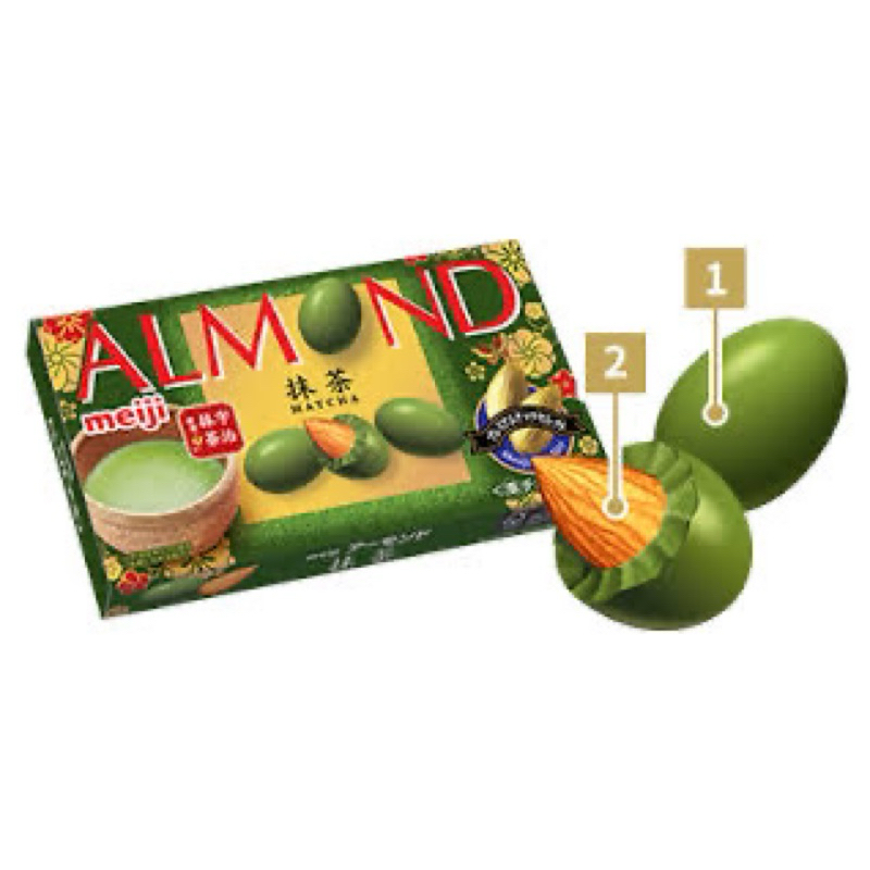 

Coklat Jepang Meiji Almond dengan Coklat rasa Matcha Almond asli dengan perpaduan Matcha