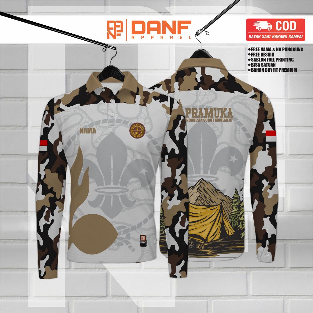 Jersey Pramuka Berkerah Kaos Pramuka Printing Custom Gratis Nama Logo Tulisan Dll