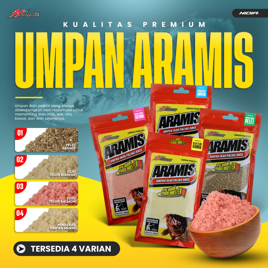 UMPAN IKAN MAS | UMPAN PANCING ARAMIS SIAP SAJI | PELET ARAMIS | SUSU TELOR SALMON | KEJU TELOR BIAW