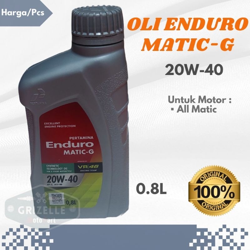 Oli Racing Enduro Matic-G 20W-40 Original Untuk Motorcycle All Matic