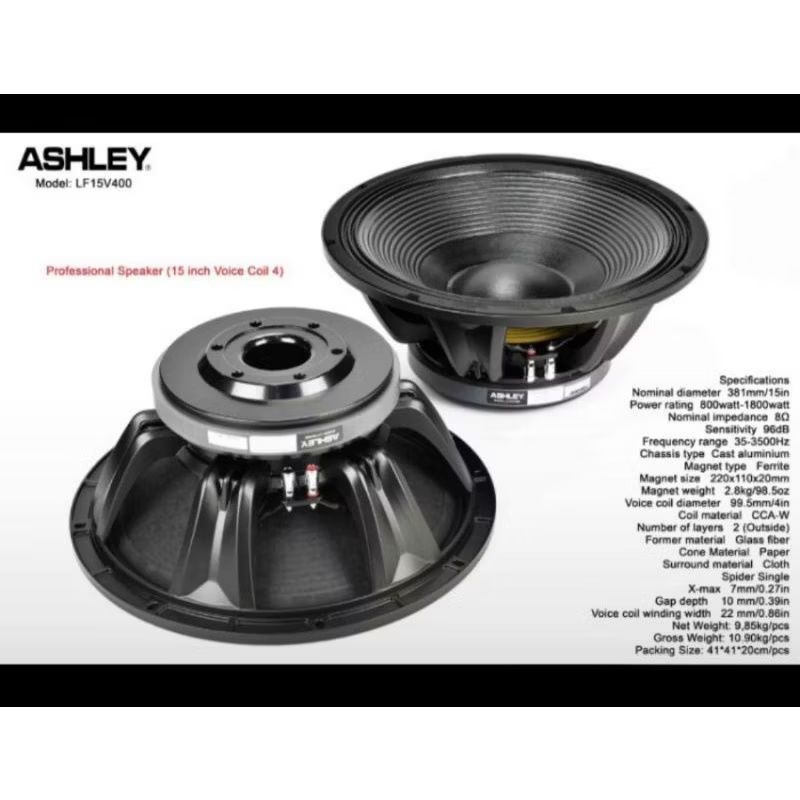 speaker komponen Ashley 15 inch lf15v400 subwoofer 1800 Watt original