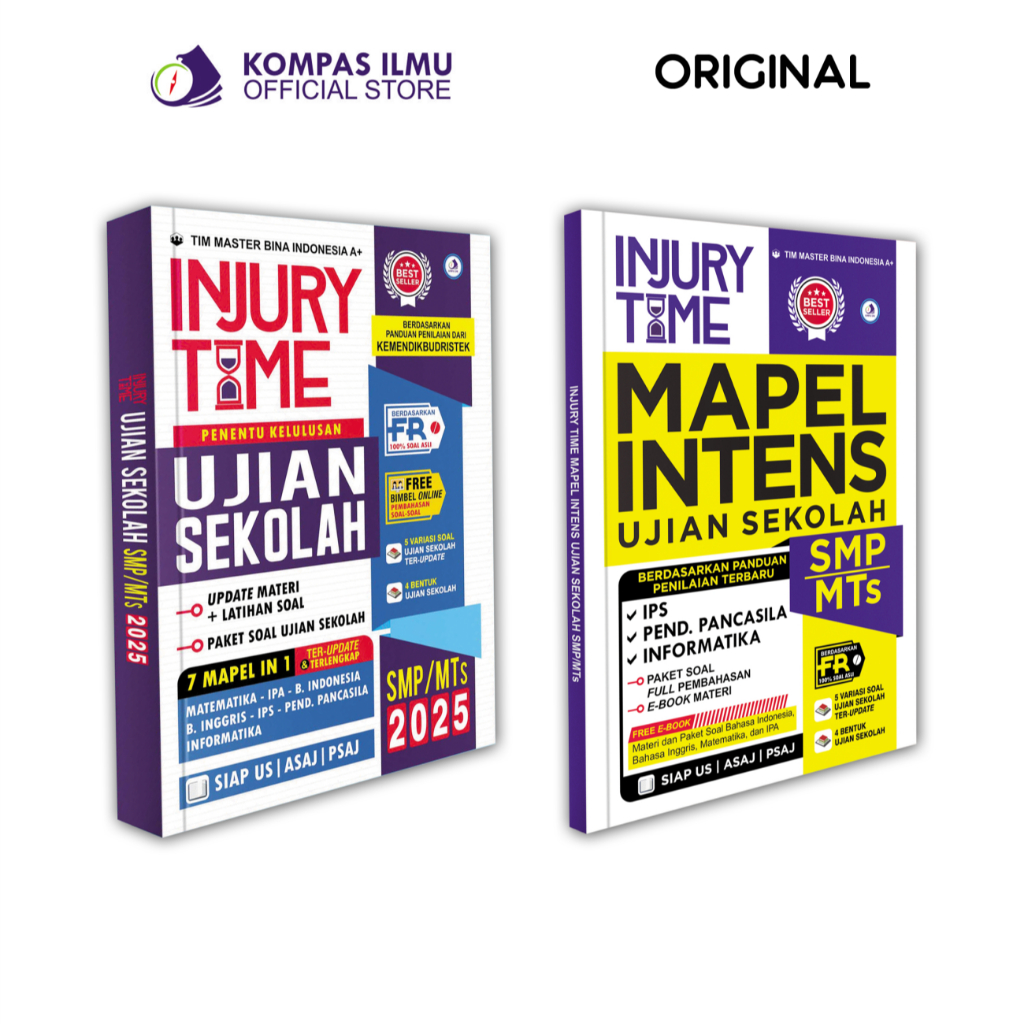 Buku US SMP 2025 Terbaru Injury Time Ujian Sekolah SMP/MTs Kelas 9 Tahun 2025